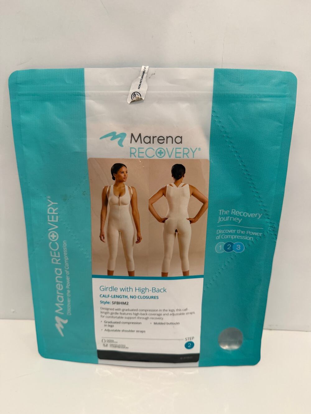 Marena Recovery Girdle with High Back Calf Length SFBHM2 LARGE Beige